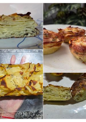 Una foto de Milhoja de papa y queso