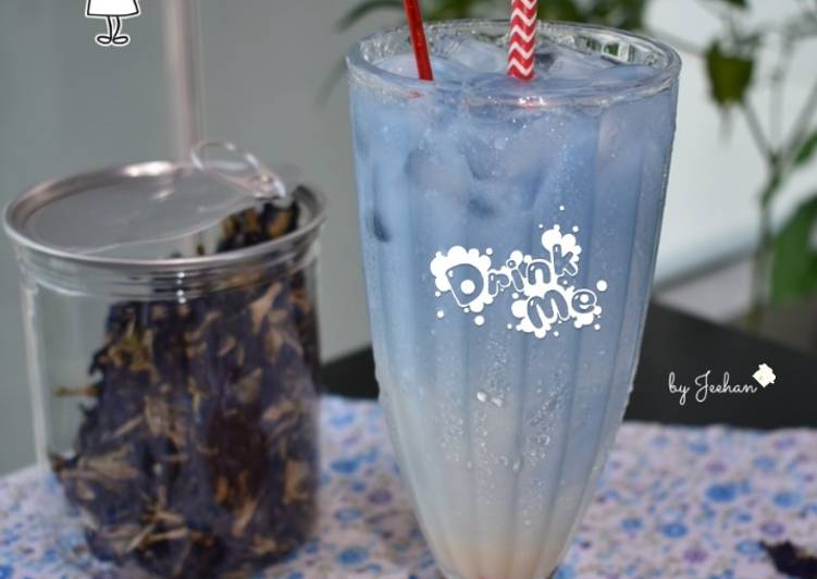 Resep ES SUSU Bunga Telang Anti Gagal