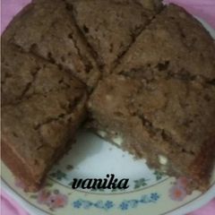 A picture of Eggless banana cooker cake.