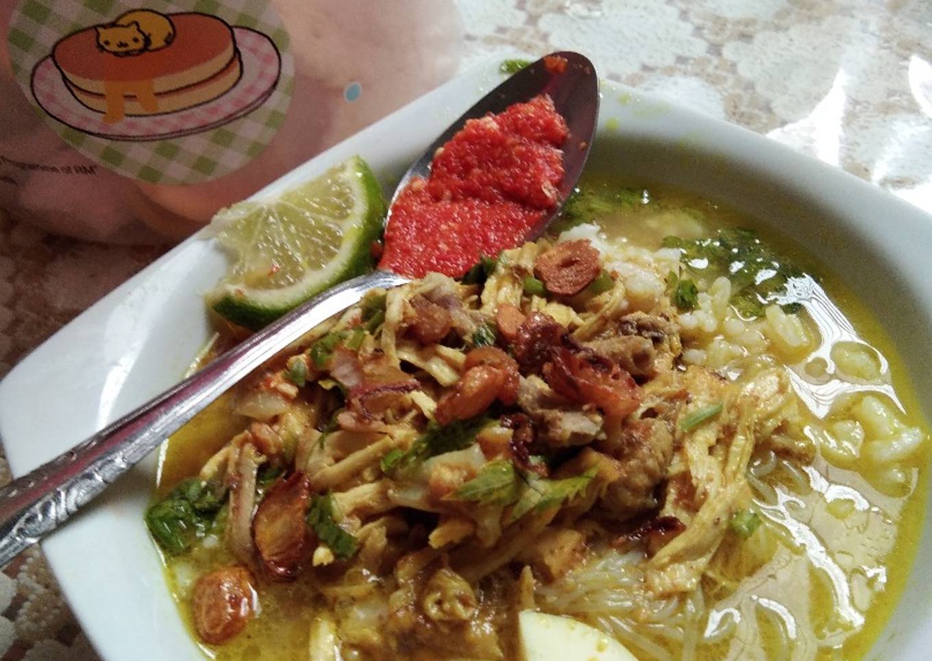 Soto ayam kuah kacang endesss