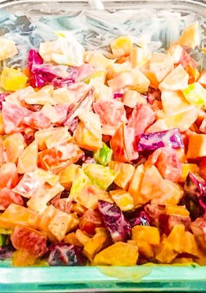 A picture of Vegan fresh Colourful Salad.
