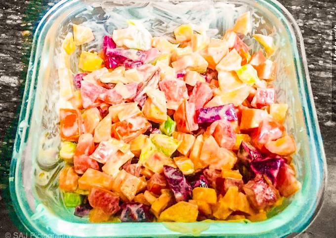 Step-by-Step Guide to Make Quick Vegan fresh Colourful Salad