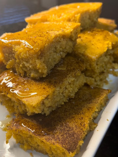 A picture of Honey Glazed Sweet Potato Cornbread.