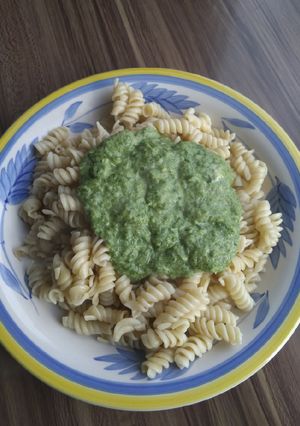 Una foto de Espirales con crema de acelga