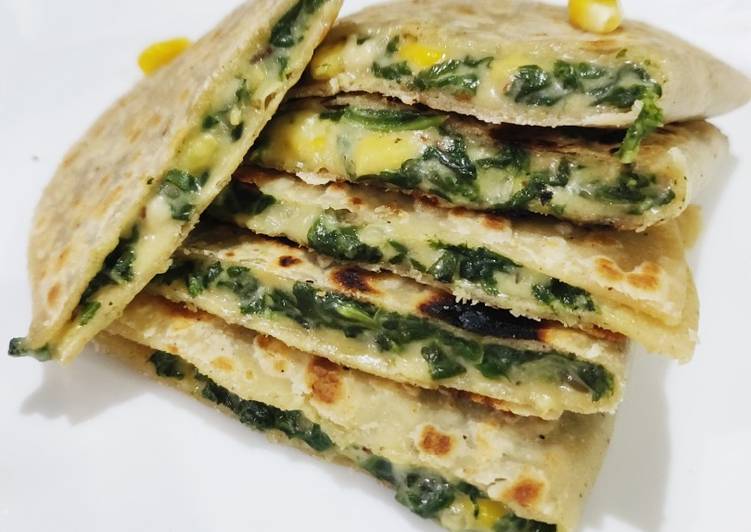 Guide to Prepare Spinach corn quesadilla