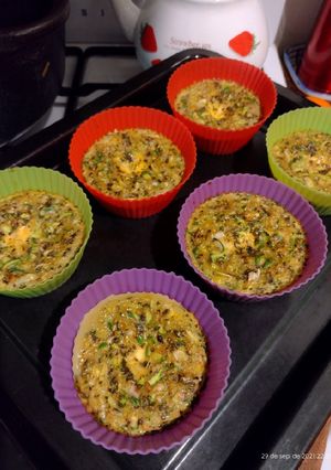 Una foto de Budincitos de zapallito verde con corazón de queso