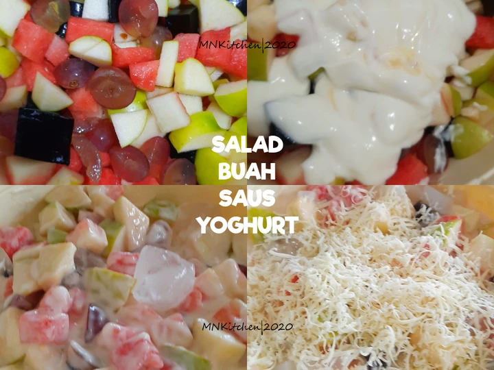 Cara Gampang Menyiapkan Resep Salad Buah Saus Yoghurt yang Uenak Anti Ribet, Mantap Sekali