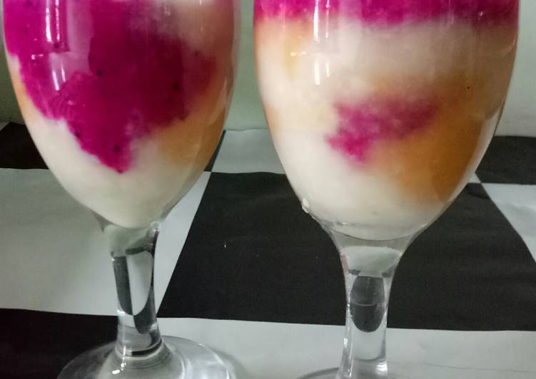 Langkah Mudah untuk Membuat Juice buah naga vs duo mangga yang Sempurna