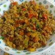 Veg bhurjee with soya granules and mushrooms