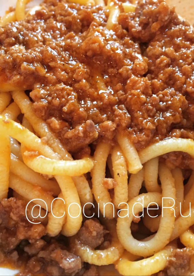 Una foto de Spaghetti alla bolognese