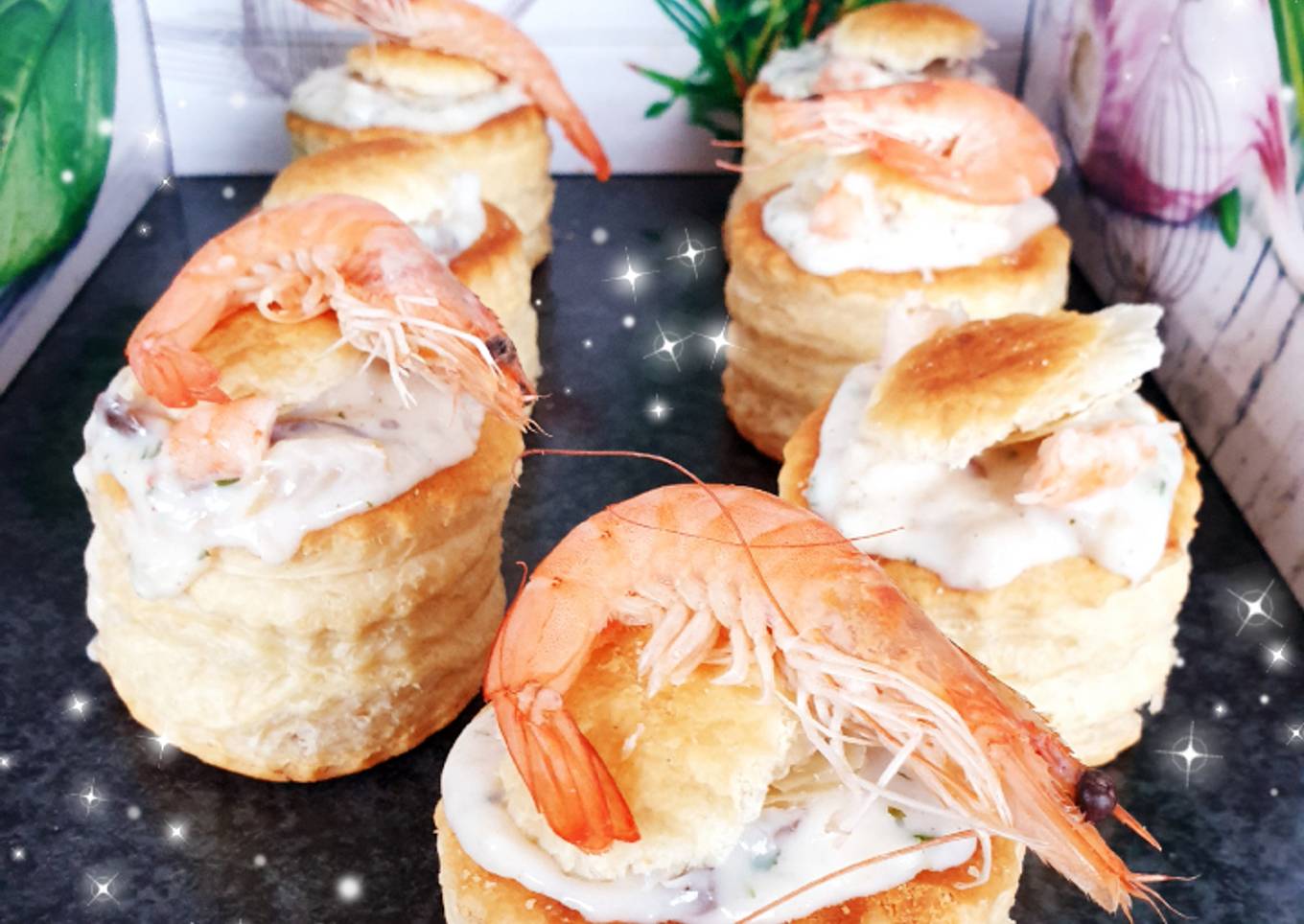 Vols au vent poisson Colin et crevettes 😋