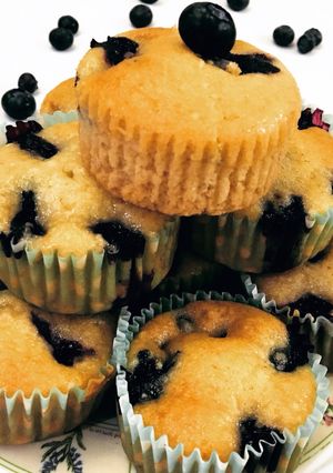 A picture of Eggless Blueberry muffins.