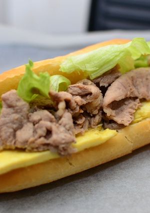 水波爐-日式燒肉潛艇堡 的食譜成品照片