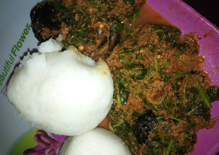 Simple Way to Prepare Homemade Tuwon shinkafa da miyar alayyaho