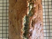 A picture of banana bread blueberries