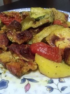 Una foto de Magro de cerdo con calabacín