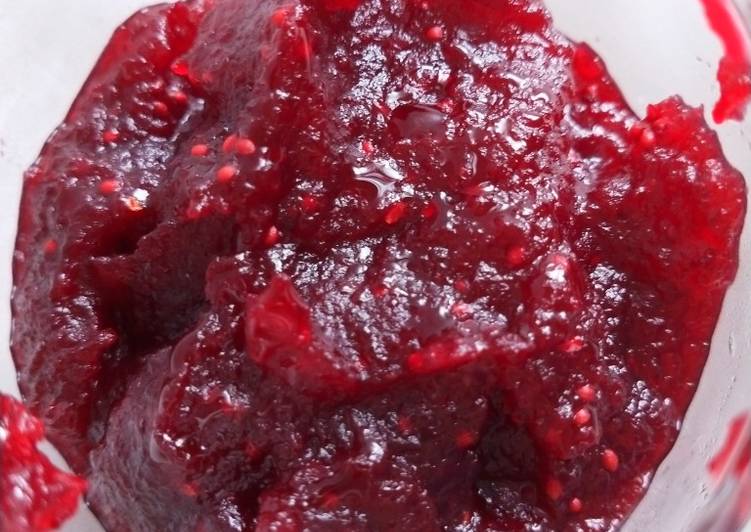 Tutorial memasak Selai Cranberry dari Ampas JUS legit