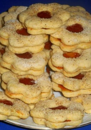 Narancsos linzerkoszorú recept fotója