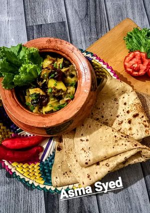 A picture of Aloo Spring onion Bhujya.