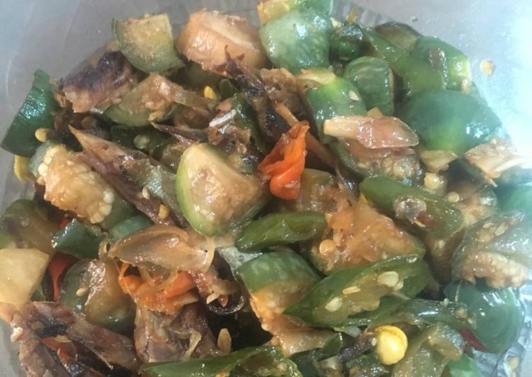 Terong Lalap masak Klothok