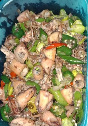 Foto resep Cumi asin cabe hijau petai
