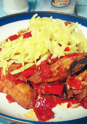 Foto resep Tongkol balado topping mangga