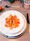 Mazzancolle spadellate con salsa di mostarda