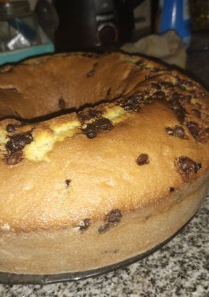 Una foto de Bizcochuelo de vainilla con chips de chocolate
