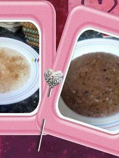 Una foto de Arroz con leche clásico y de chocolate