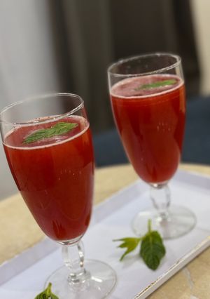 صورة لوصفة موهيتو الفراولة 🍓و الليمون🍋