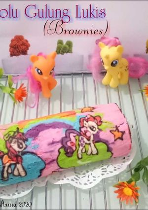 Foto resep Bolu Gulung Lukis (Brownies)