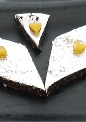 A picture of Chocolate Kaju Katli.