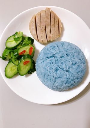 Hình của món Hoa đậu biếc đồ xôi.