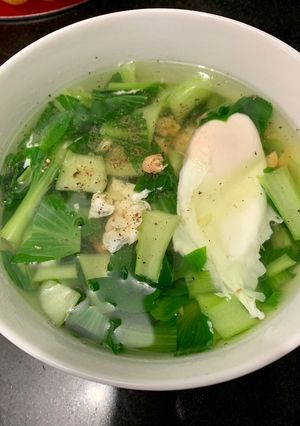 Hình của món Canh cải thìa trứng muối.