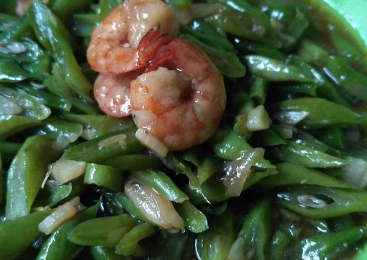 Tumis buncis udang saos tiram