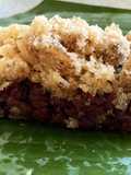 Coconut Flavored Purple Sticky Rice with Sweet Coconut and Dried Longan