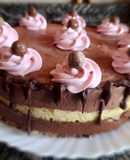Torta de mousse de chocolate y mousse de dulce de leche