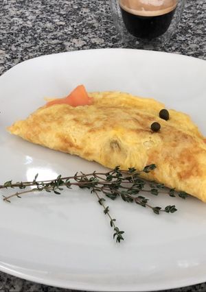 Una foto de Omelette de Salmón y Queso crema