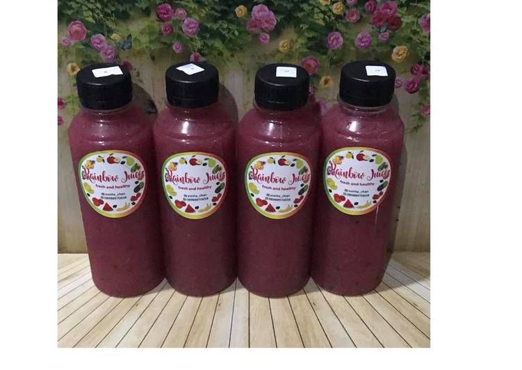 Langkah Mudah untuk Menyiapkan Diet Juice Backcurrant Strawberry Chicory Pear yang Bikin Ngiler