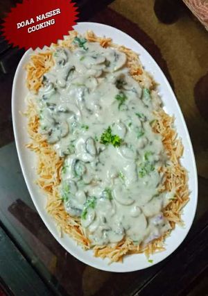 صورة لوصفة شعيرية بكريمة المشروم (الفطر)