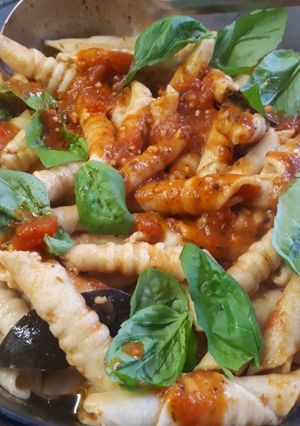 Una foto de Fideos caseros "garganelli"