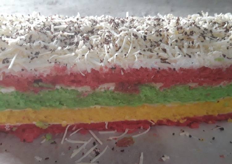 Bagaimana Membuat Rainbow cake ny.liem, Lezat