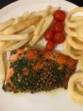 Salmon fish and chips