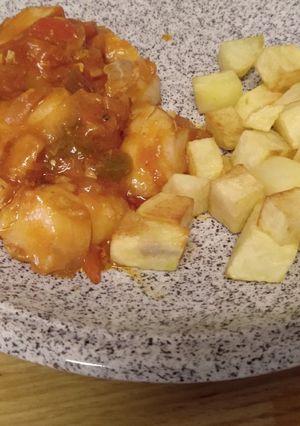 Una foto de Bacalao al ajoarriero con patatas