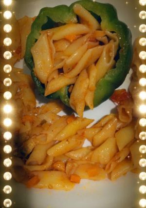 A picture of Red sauce pasta.