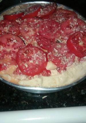 Una foto de Tarta caprese