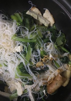 Hình của món Bún xào chay.