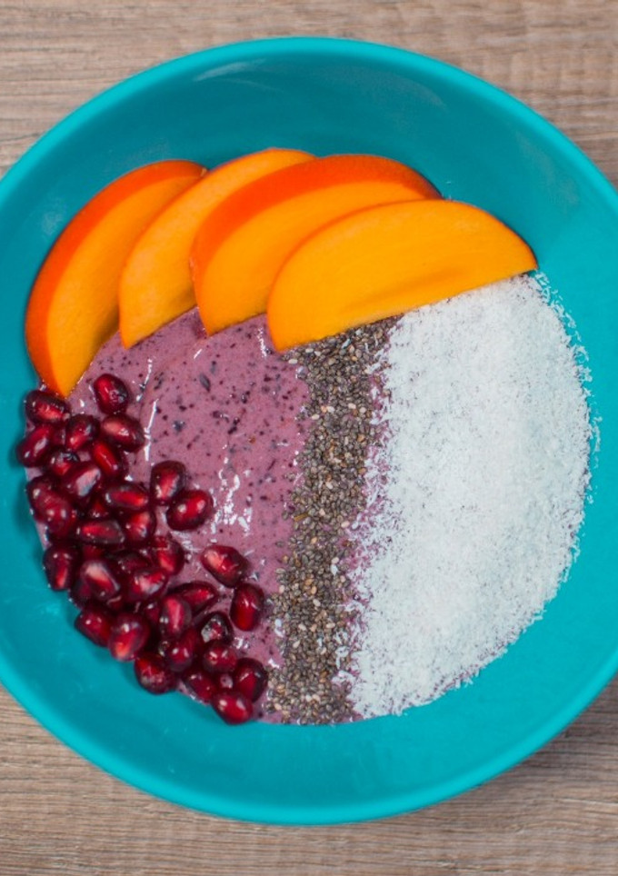 Una foto de Smoothie bowl de arándanos