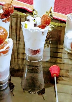 A picture of Bread gulab jamun mousse.