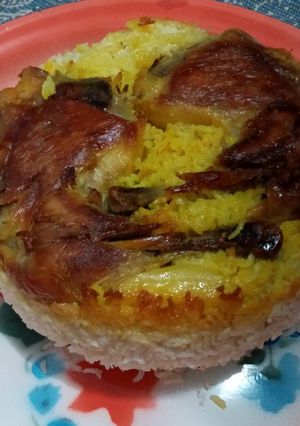 عکسی از دستور ته دیگ مرغ